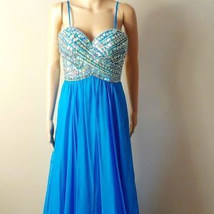 NWT Jovani A-line Prom Formal Gown in Peacock